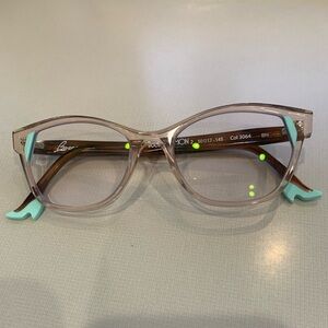 Chic Women's Glasses with Aqua and Clear Accents